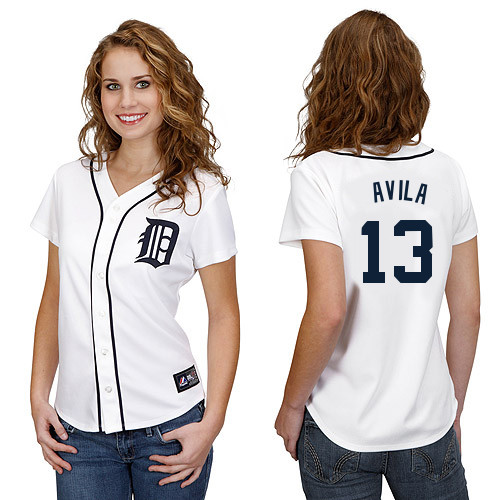 Alex Avila #13 mlb Jersey-Detroit Tigers Women's Authentic Home White Cool Base Baseball Jersey